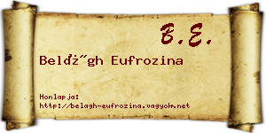 Belágh Eufrozina névjegykártya